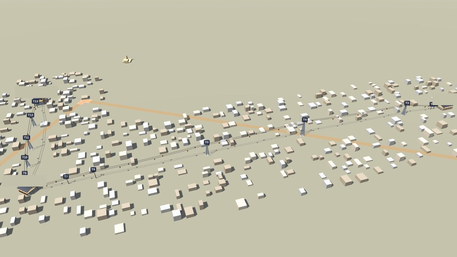 Urban ropeway 3D model